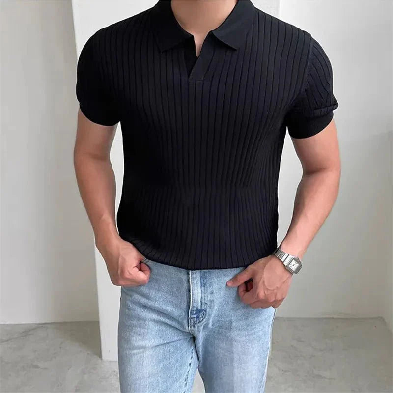 Camisa Polo Vertical Élégance