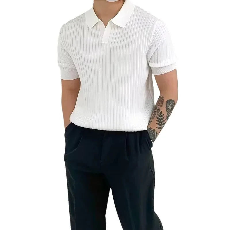 Camisa Polo Vertical Élégance