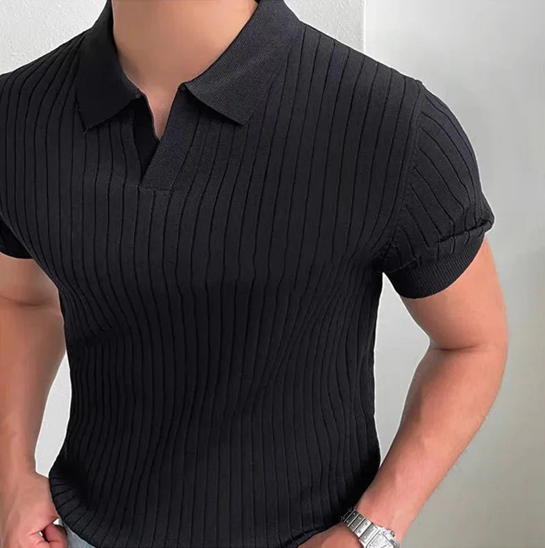 Camisa Polo Vertical Élégance