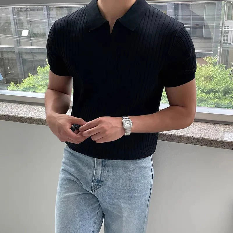 Camisa Polo Vertical Élégance